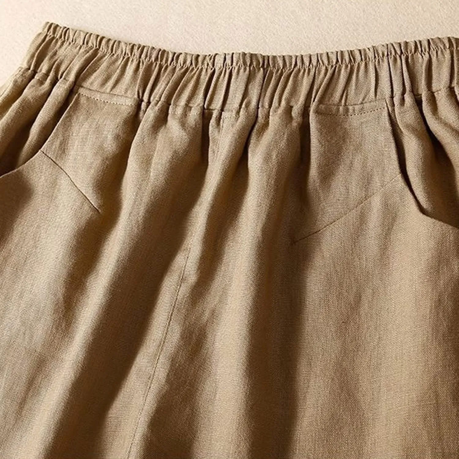 Women's High Waisted Running Shorts Casual Elastic Athletic Shorts Hiking Cargo Shorts Quick Dry Linen Workout Shorts
