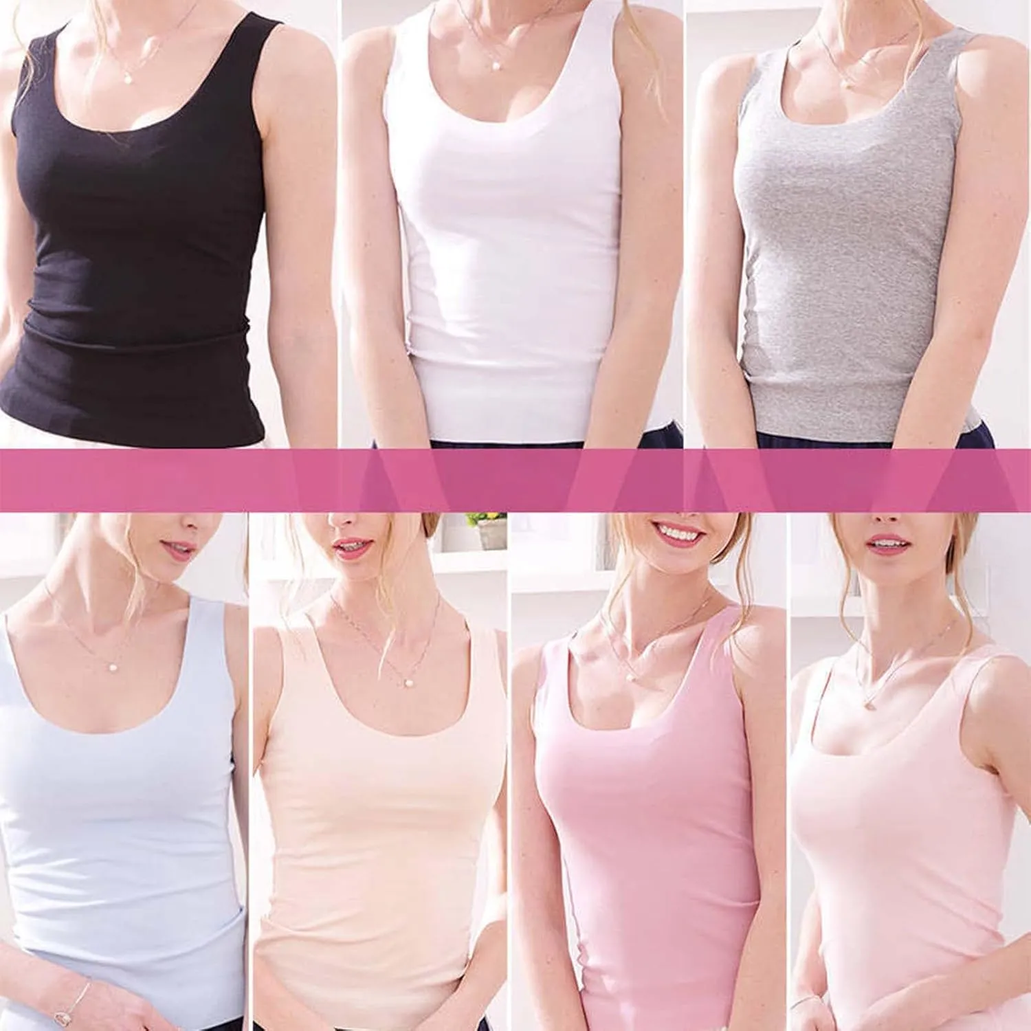 Women's Ice Silk Seamless Tank Tops Summer Cooling Camisole No Bra Loose Fit Wide Strap Under Shirt Workout Tanks