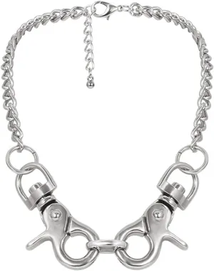 Womens Necklaces Layered, Layered Necklaces for Women Lobster Claw Pendant Chain Necklaces Jewelry Gifts, 1 Piece, White Gold, 47CM