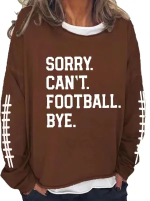 Womens Oversized Sweatshirts Funny Letter Rugby Print Drop Shoulder Pullovers Crewneck Long Sleeve Lightweight Blouse