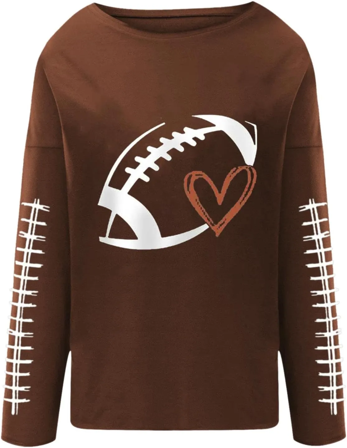 Womens Oversized Sweatshirts Funny Letter Rugby Print Drop Shoulder Pullovers Crewneck Long Sleeve Lightweight Blouse