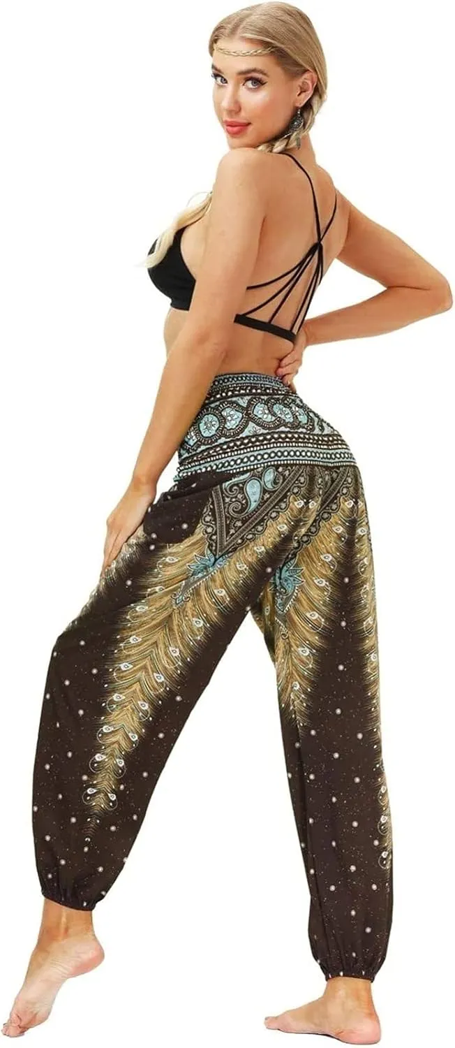 Women's Pant Long Harem Pants, Loose Summer Pants Lightweight Leisure Pants Printed Boho Beach Pants Casual Harem Pants