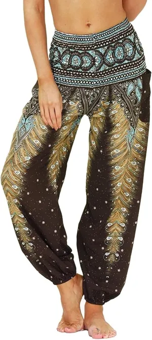 Women's Pant Long Harem Pants, Loose Summer Pants Lightweight Leisure Pants Printed Boho Beach Pants Casual Harem Pants