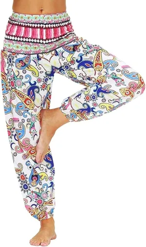 Women's Pant Long Harem Pants, Loose Summer Pants Lightweight Leisure Pants Printed Boho Beach Pants Casual Harem Pants