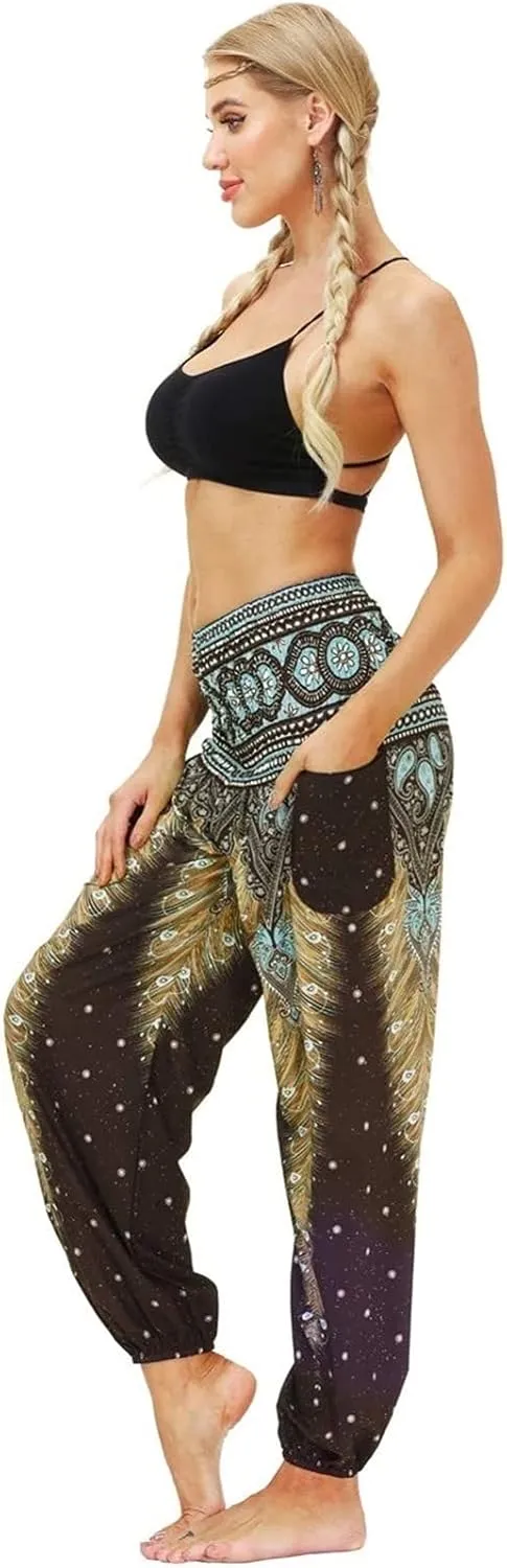 Women's Pant Long Harem Pants, Loose Summer Pants Lightweight Leisure Pants Printed Boho Beach Pants Casual Harem Pants