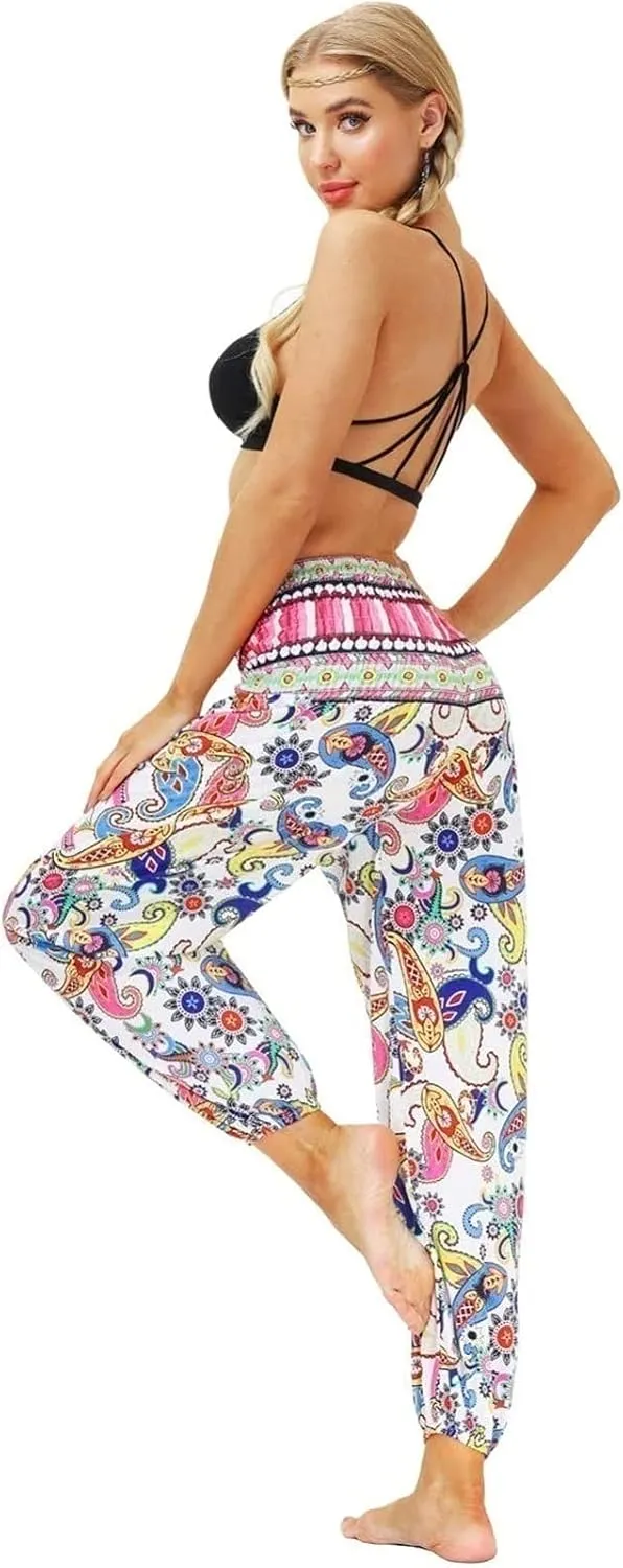 Women's Pant Long Harem Pants, Loose Summer Pants Lightweight Leisure Pants Printed Boho Beach Pants Casual Harem Pants