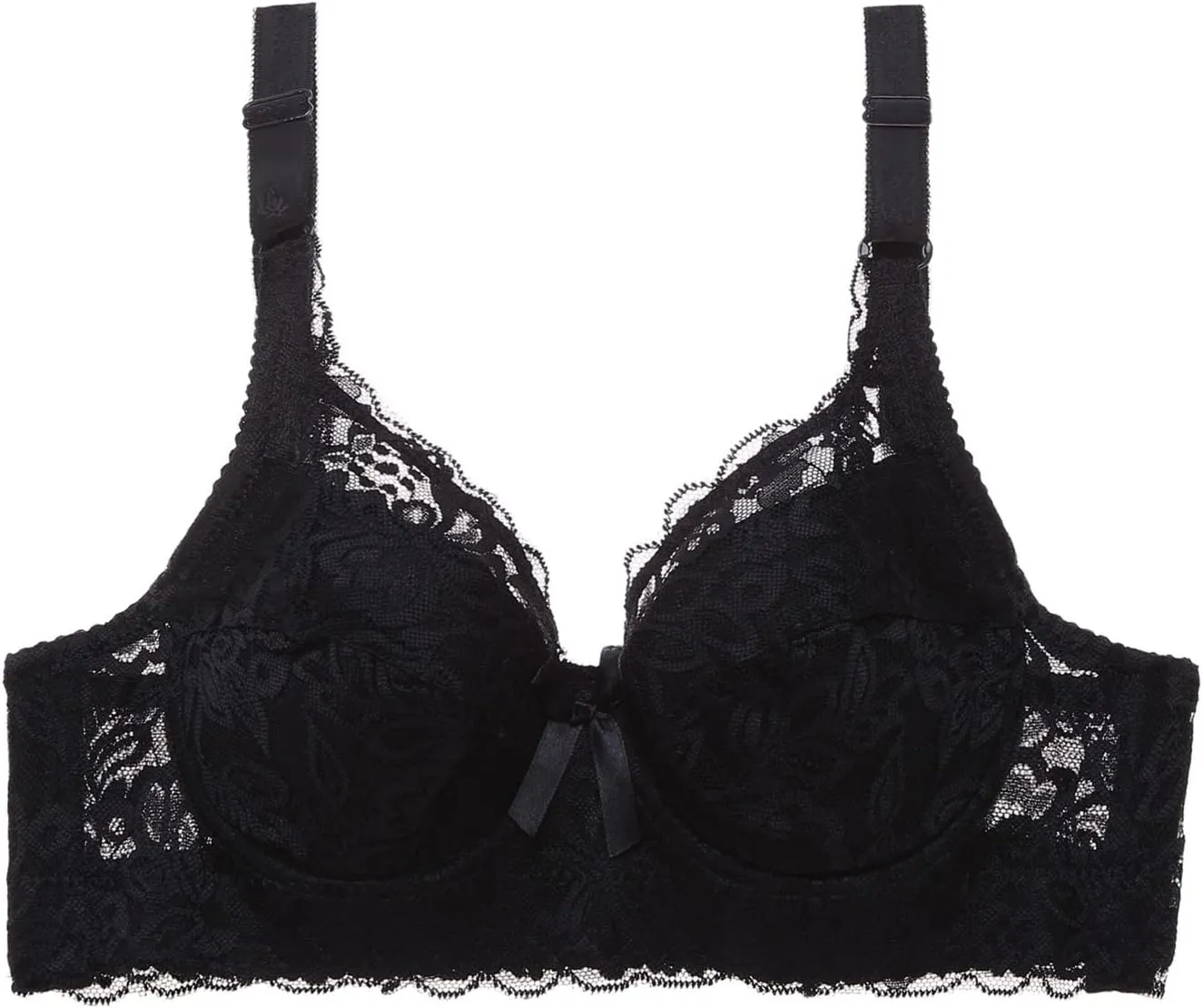 Women's Push Up Bra Underwire Padded Lace Brassiere Plunge V Sexy Floral Lacey Everyday Bra with Underwire