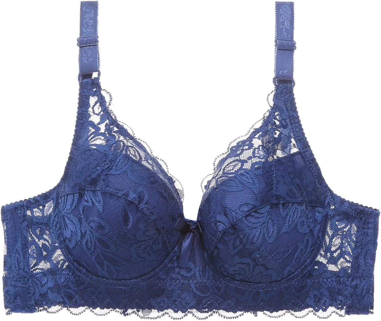 Women's Push Up Bra Underwire Padded Lace Brassiere Plunge V Sexy Floral Lacey Everyday Bra with Underwire