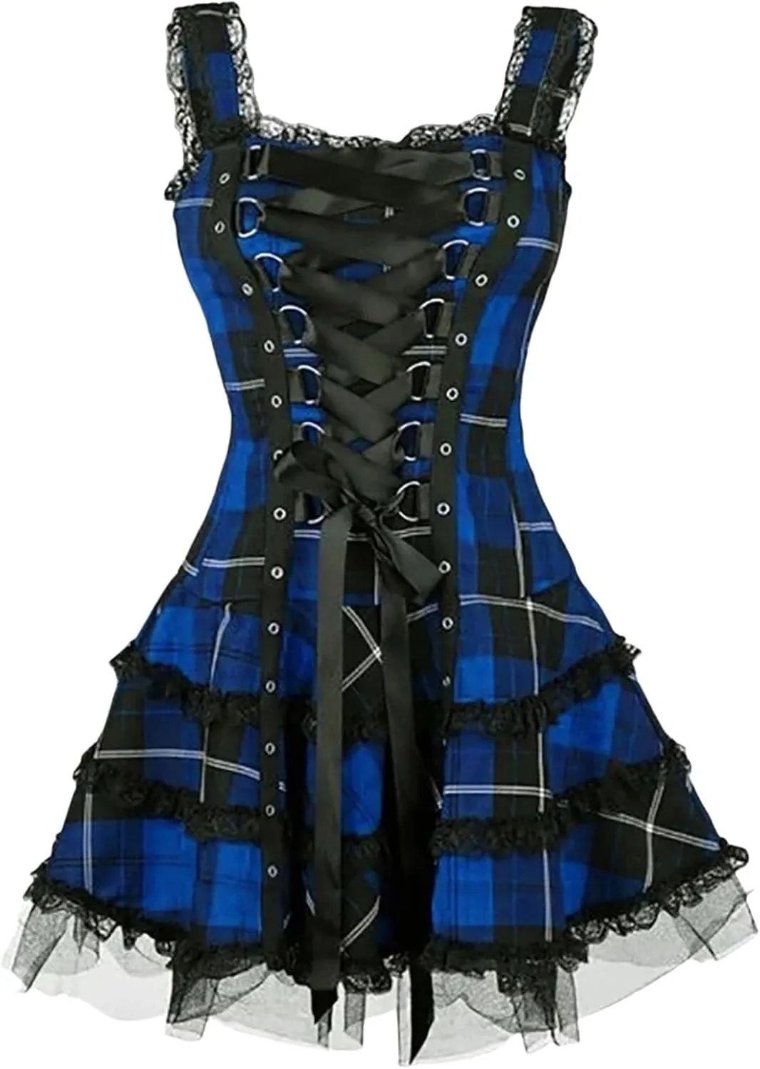 Womens Summer Dresses for Women Gothic Dress Mesh Plus-size Lace Strapless Gothic Clothes for Women Medieval Dress