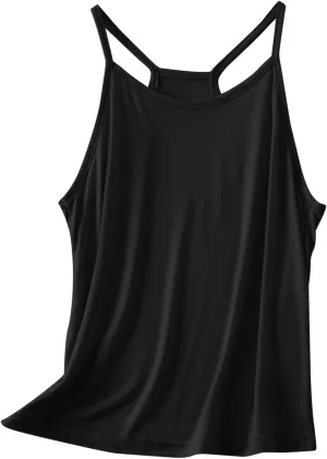 Womens Tank Tops Loose Fit Spaghetti Strap Tank Top Solid Color Dressy Causal Camisole Tops Yoga Athletic Tanks