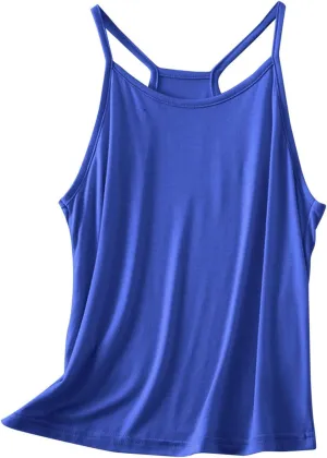 Womens Tank Tops Loose Fit Spaghetti Strap Tank Top Solid Color Dressy Causal Camisole Tops Yoga Athletic Tanks