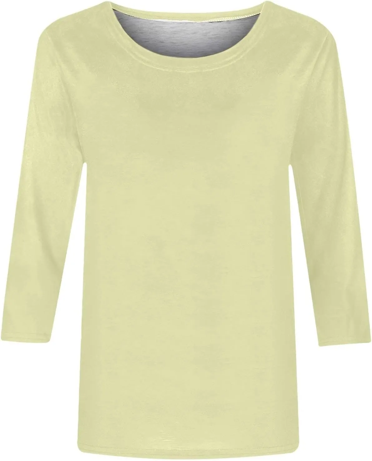 Womens Tops 3/4 Sleeve Crewneck Cute Shirts 2024 Casual Print Trendy Tops Length T Shirt Summer Pullover