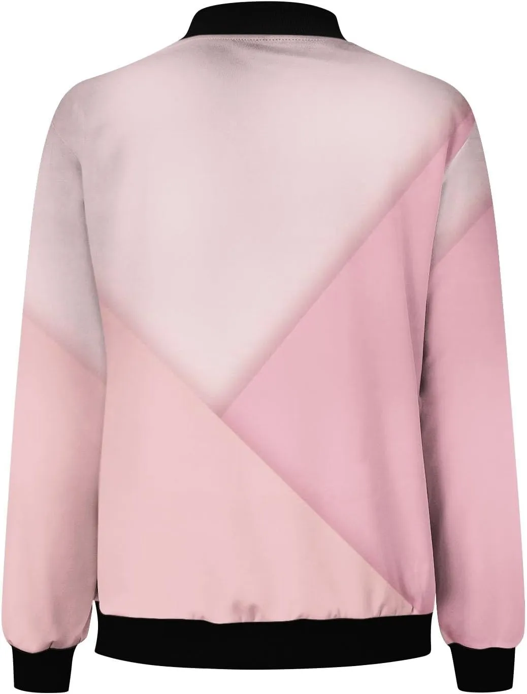 Women's Winter Coats Trendy Color Block Zipper Jackets Long Sleeve Casual Fit Coat with Pockets Outerwear