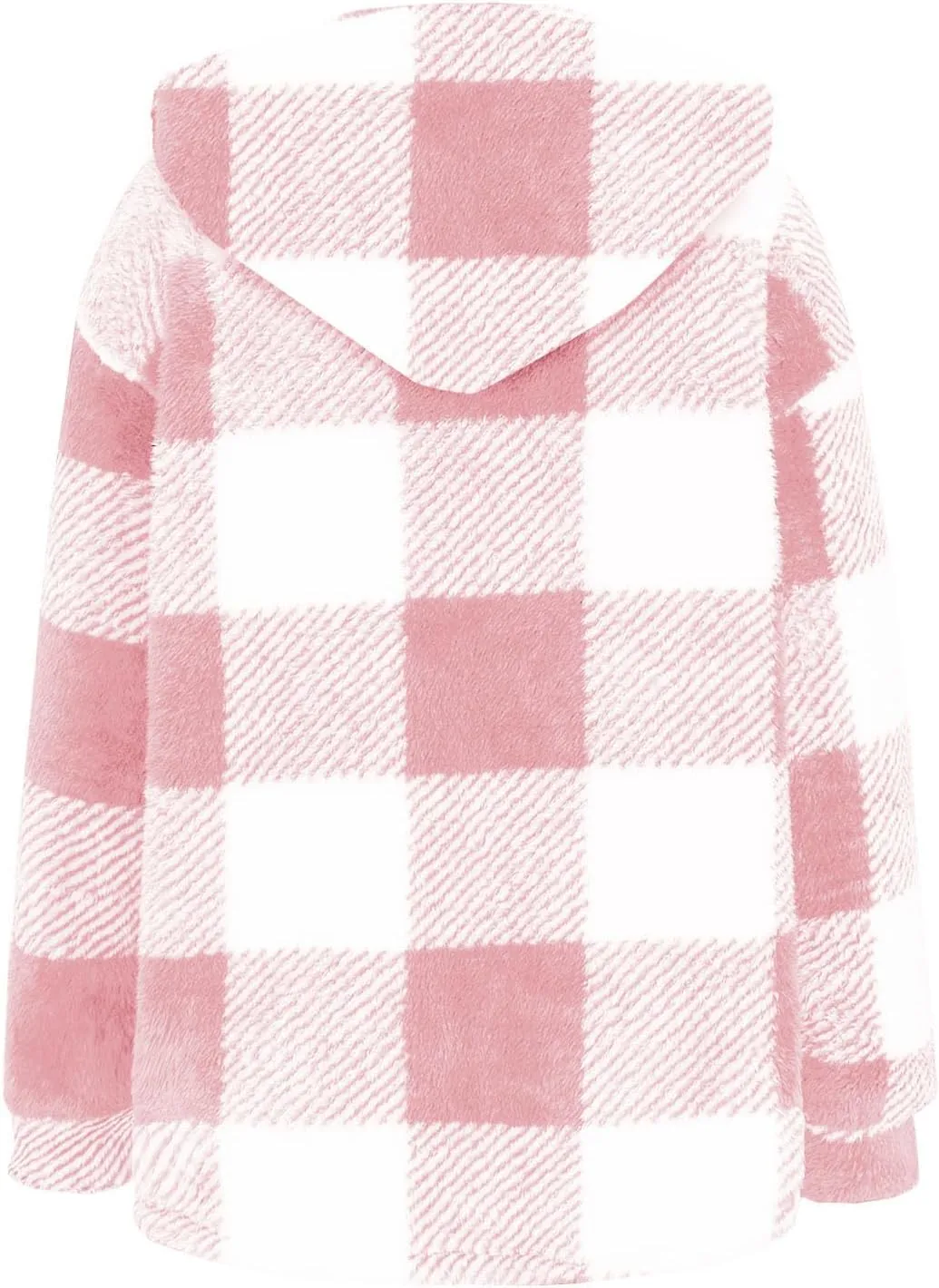 Womens Winter Coats Warm Plush Hooded Jackets Zip Up Button Cardigan Trendy Plaid Fleece Fuzzy Outerwear