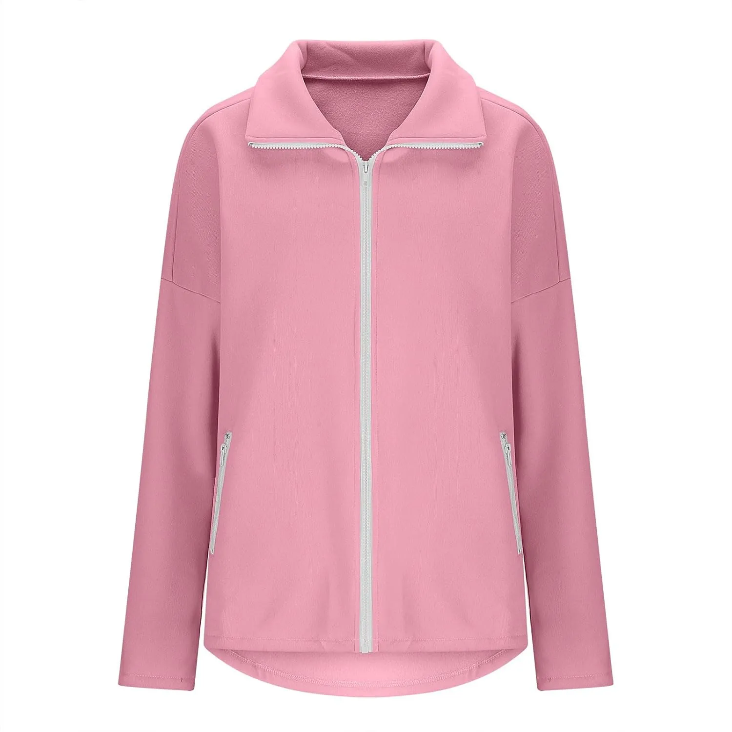 Womens Winter Sweatshirt Zip up Long Sleeve Oversized Sweatshirts with Pockets Fall Outfit Clothes 2024