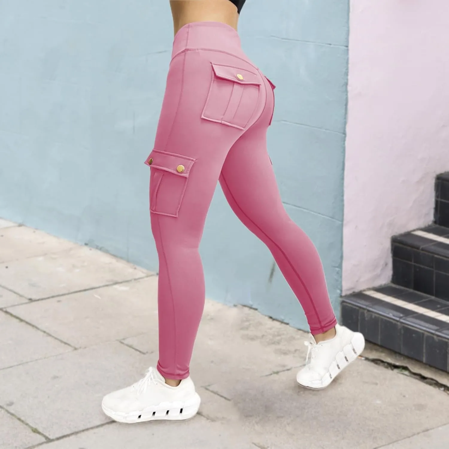 Women's Yoga Pants Joggers Plus Size Pants Stretch Work Pants Fashion Athletic Pants Gym Trousers with Pockets