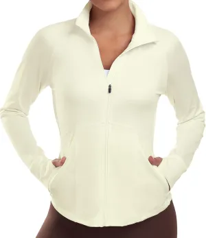 Workout Jackets for Women Zip Up Running Jackets Lightweight Sport Gym Yoga Athletic Clothes Slim Fit