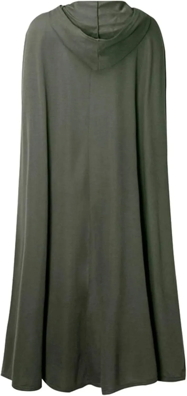 XUNRYAN Women's Wool Blend Capes Hooded Cloak Outwear Poncho Open Front Cardigan Autumn Winter Maxi Long Trench Coat