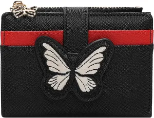 YINHEXI RFID Womens Wallet, Butterfly Slim PU Leather Bifold with Zipper Coin Pocket & ID Window, Credit Card Holder, Butterfly Gift for Ladies, Teen Girls (Black-2)