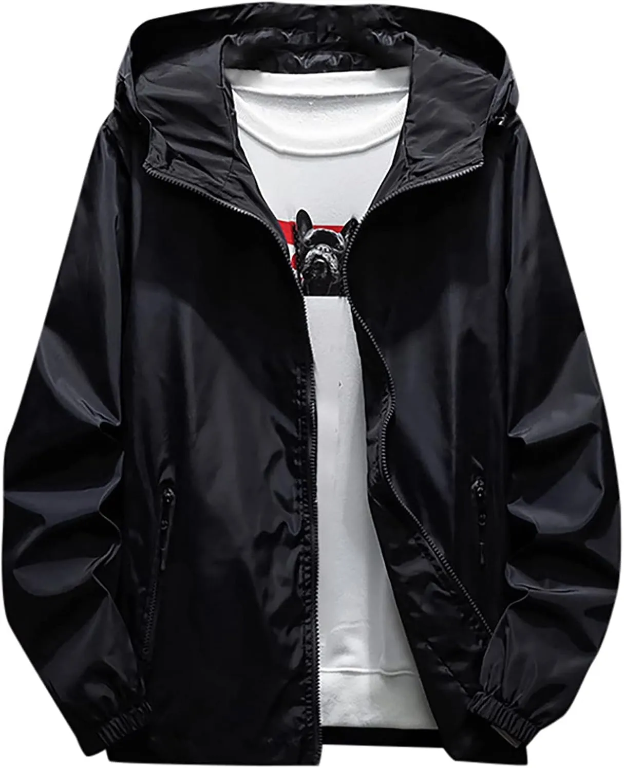 Ymosrh Men's Work Jackets Water Resistant Running Hiking Fishing Rain Coats Jacket Windbreaker Coats Outwear