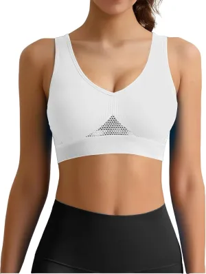 Yoga Bras for Women Soft Breathable Cool Liftup Air Bra Mesh Racerback High Impact Sports Bras for Workout Gym Running