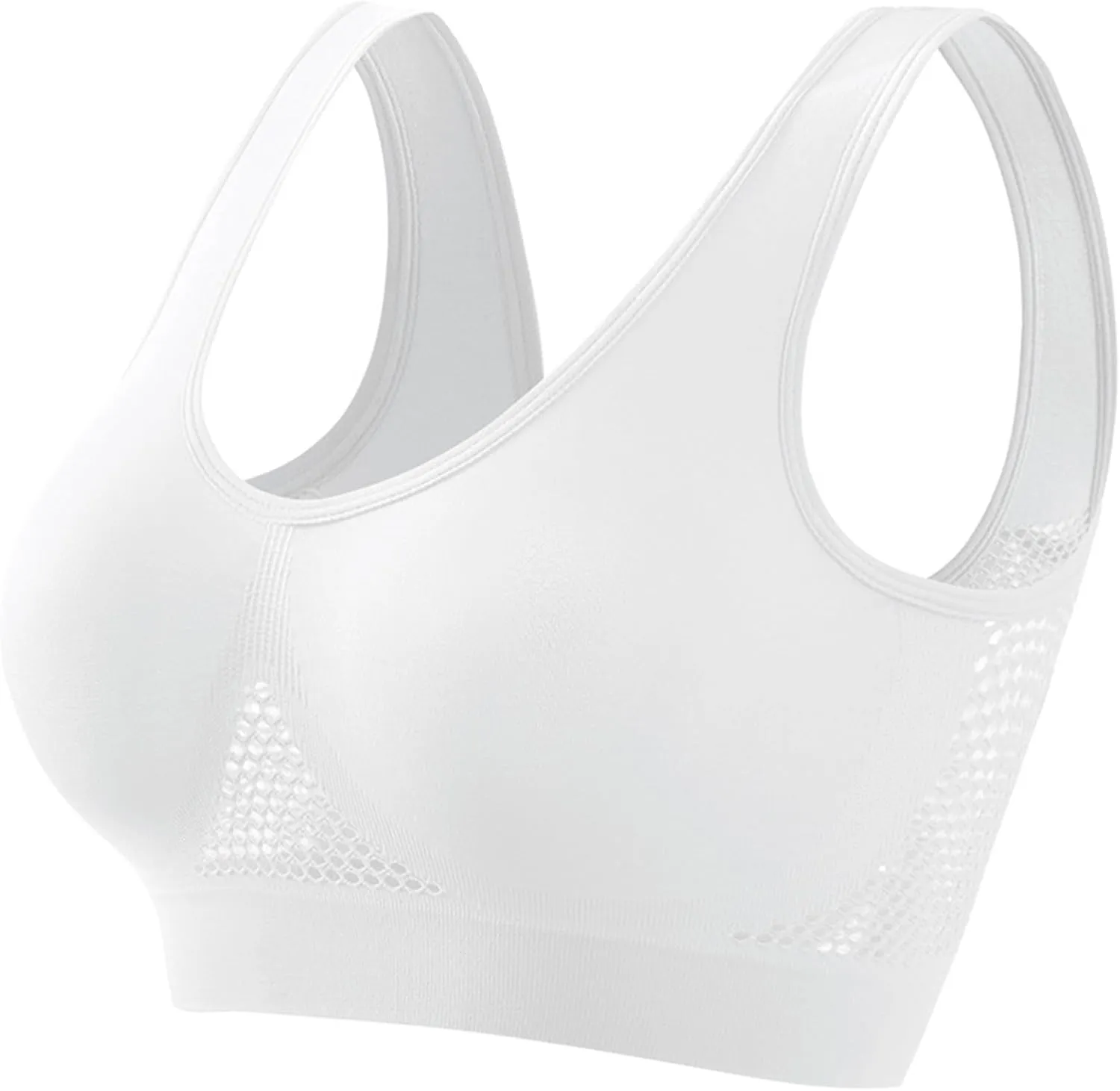 Yoga Bras for Women Soft Breathable Cool Liftup Air Bra Mesh Racerback High Impact Sports Bras for Workout Gym Running
