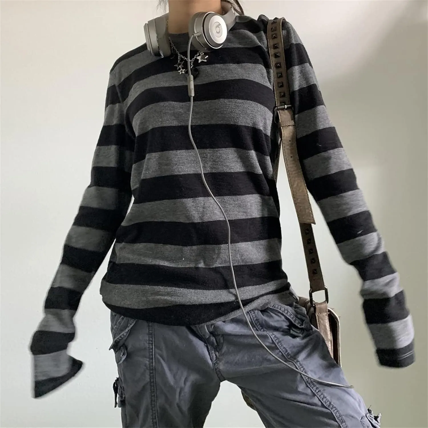 Yuemengxuan Women Crewneck Sweatshirt Long Sleeve Printing Vintage Pullovers Y2k Tops Oversized Casual Top Streetwear