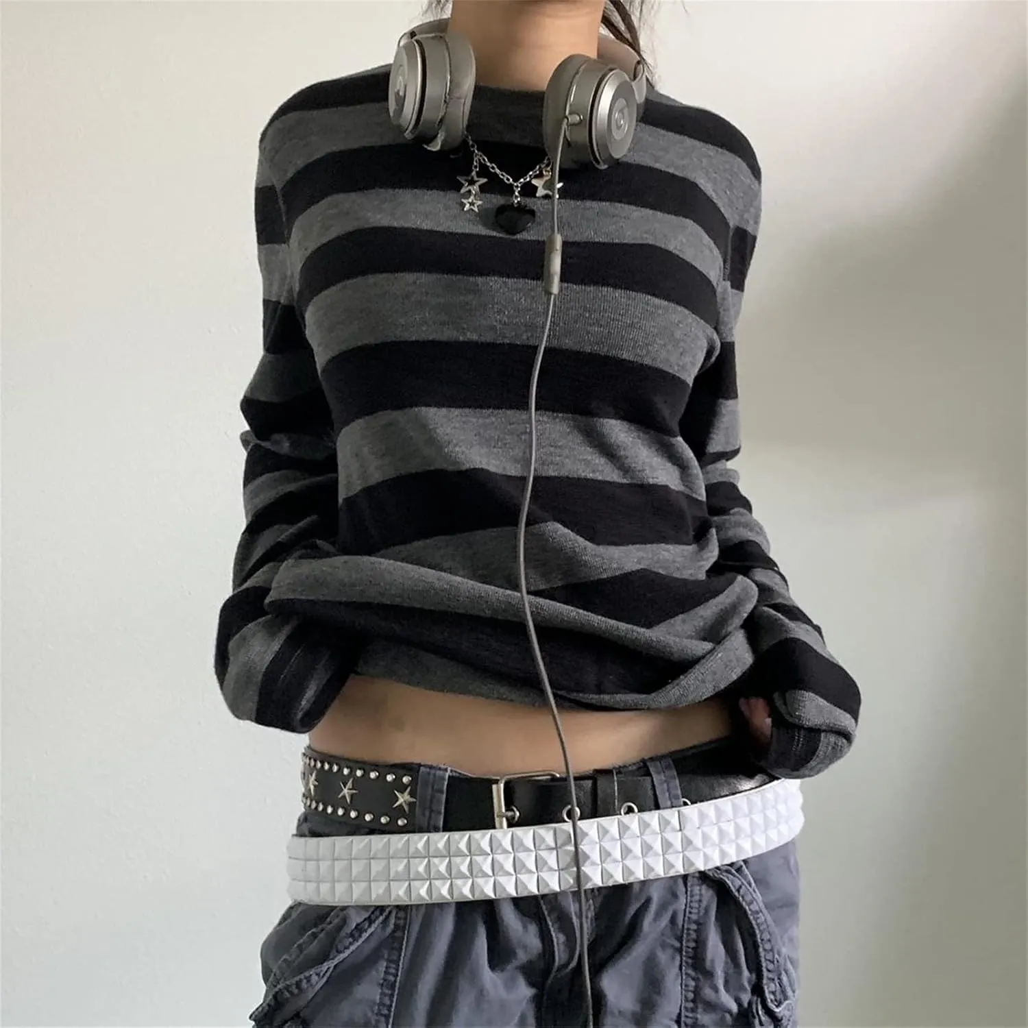 Yuemengxuan Women Crewneck Sweatshirt Long Sleeve Printing Vintage Pullovers Y2k Tops Oversized Casual Top Streetwear