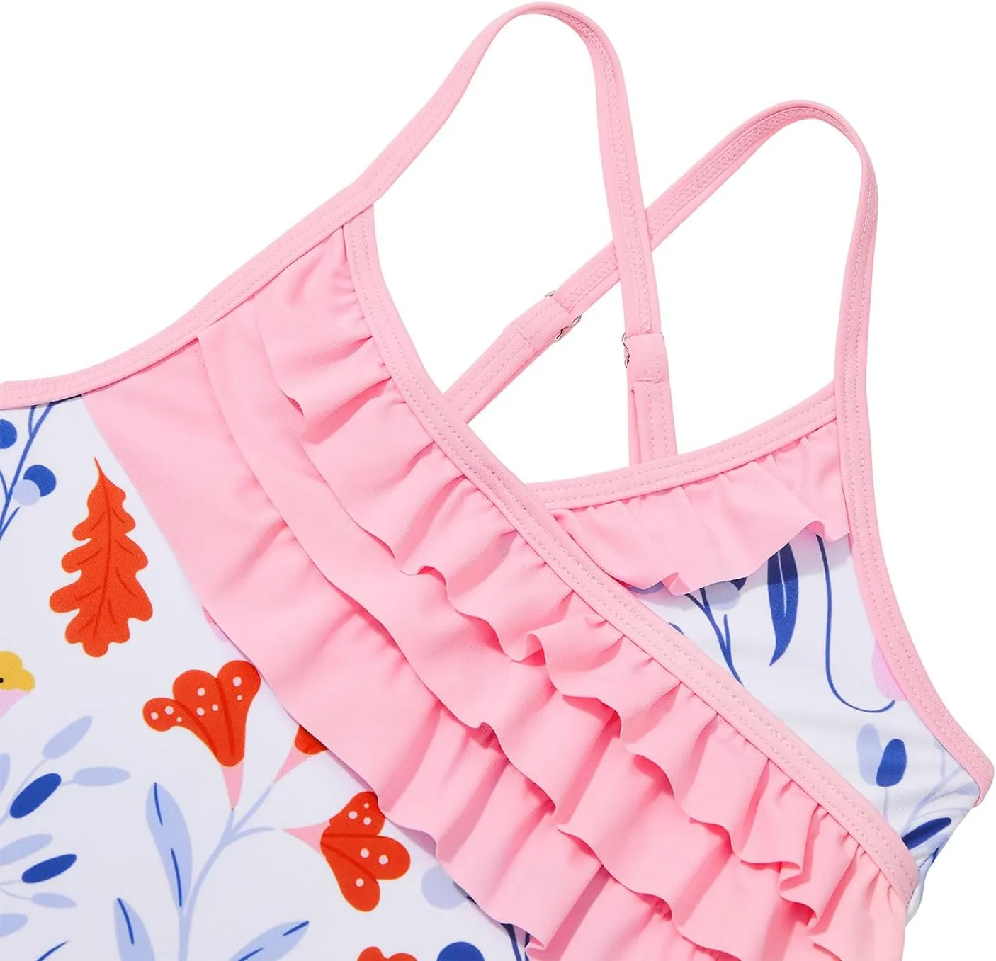 Zando Toddler Swimsuit One Piece Swimsuit Girls Sleeveless Cute Swimwear Quick Dry Bathing Suits Summer Beach Wear 2-10 Years