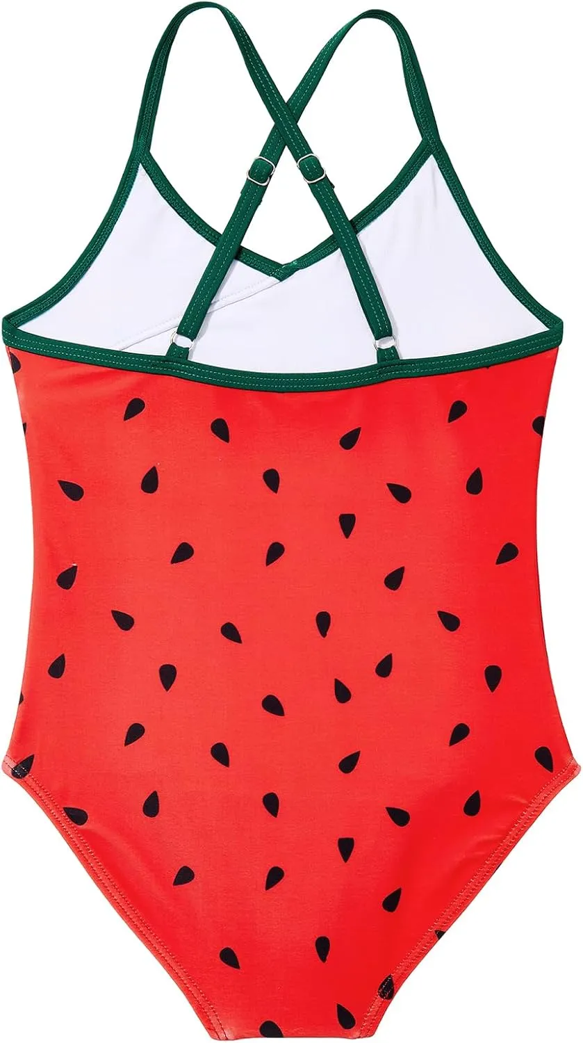 Zando Toddler Swimsuit One Piece Swimsuit Girls Sleeveless Cute Swimwear Quick Dry Bathing Suits Summer Beach Wear 2-10 Years