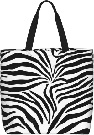 Zebra Prints Print Tote Bag Women Single Shoulder Leisure Bag Multi-Purpose Large Shopping Bag.