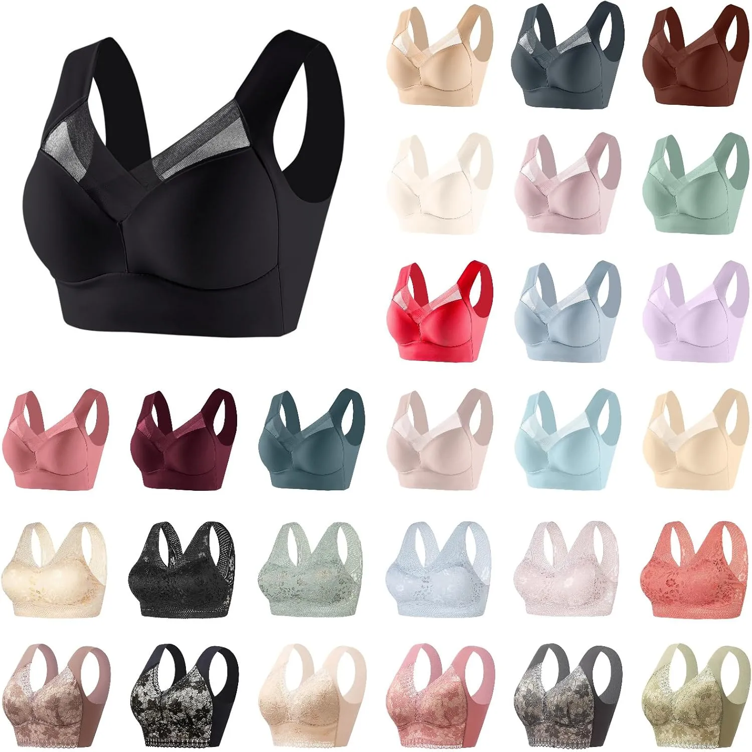 Zenchic Bra - Seamless Sexy Push up Wireless Bra,Lysine Charm Bras,Ice Silk Posture Correcting Bras