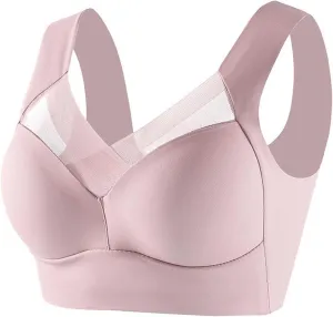 Zenchic Bras for Women, Bras for Senior,No Underwire Seamless Mesh Ice Silk Push Up Comfort Bra for Older Women