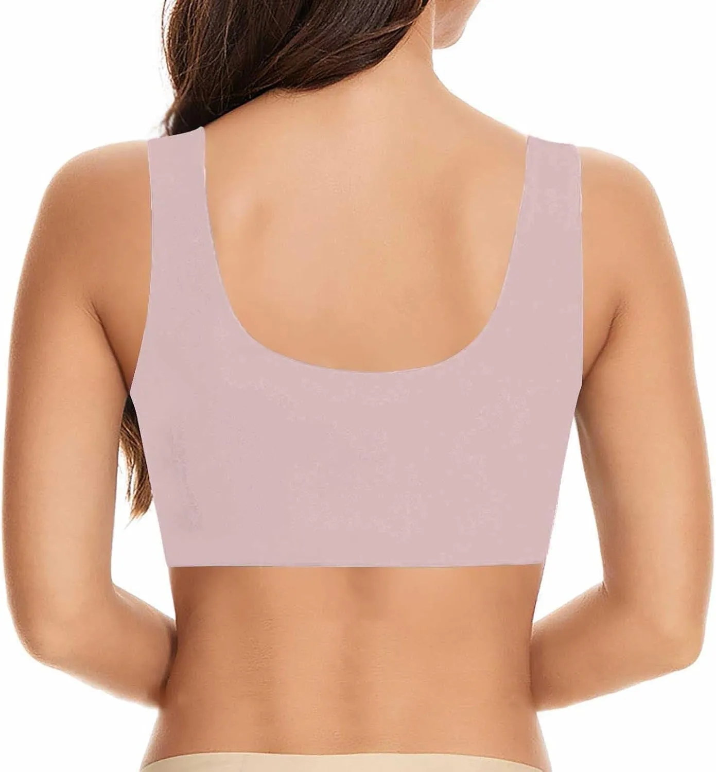 Zenchic Bras for Women, Bras for Senior,No Underwire Seamless Mesh Ice Silk Push Up Comfort Bra for Older Women