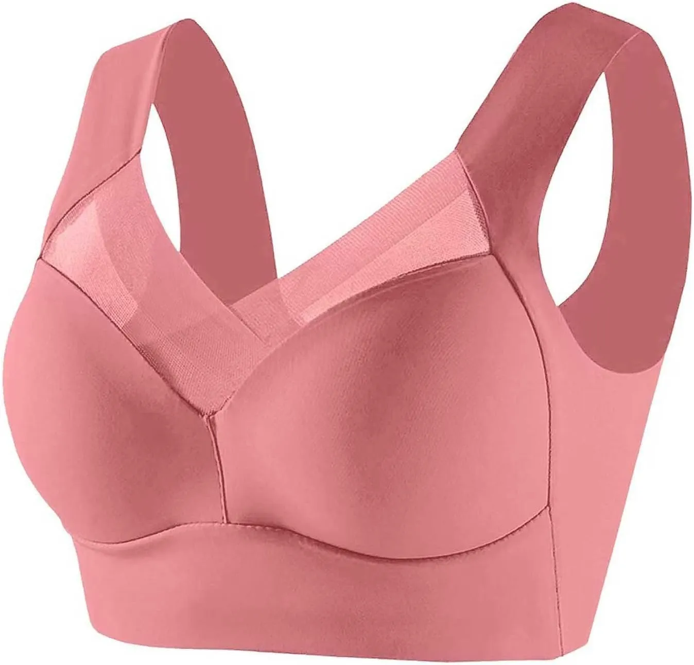 Zenchic Bras for Women, Bras for Senior,No Underwire Seamless Mesh Ice Silk Push Up Comfort Bra for Older Women