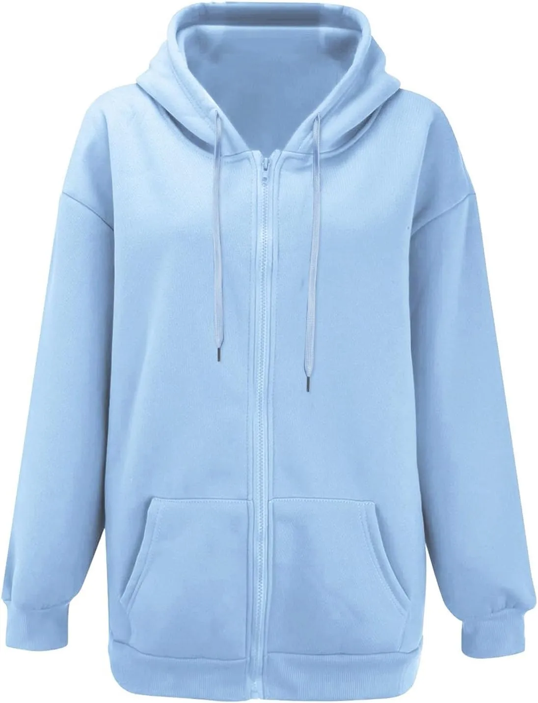 Zip Up Hoodie Women Oversized Y2K Plus Size Oversized Y2K Jackets Casual Drawstring Zip Up Y2K Hoodie with Pocket