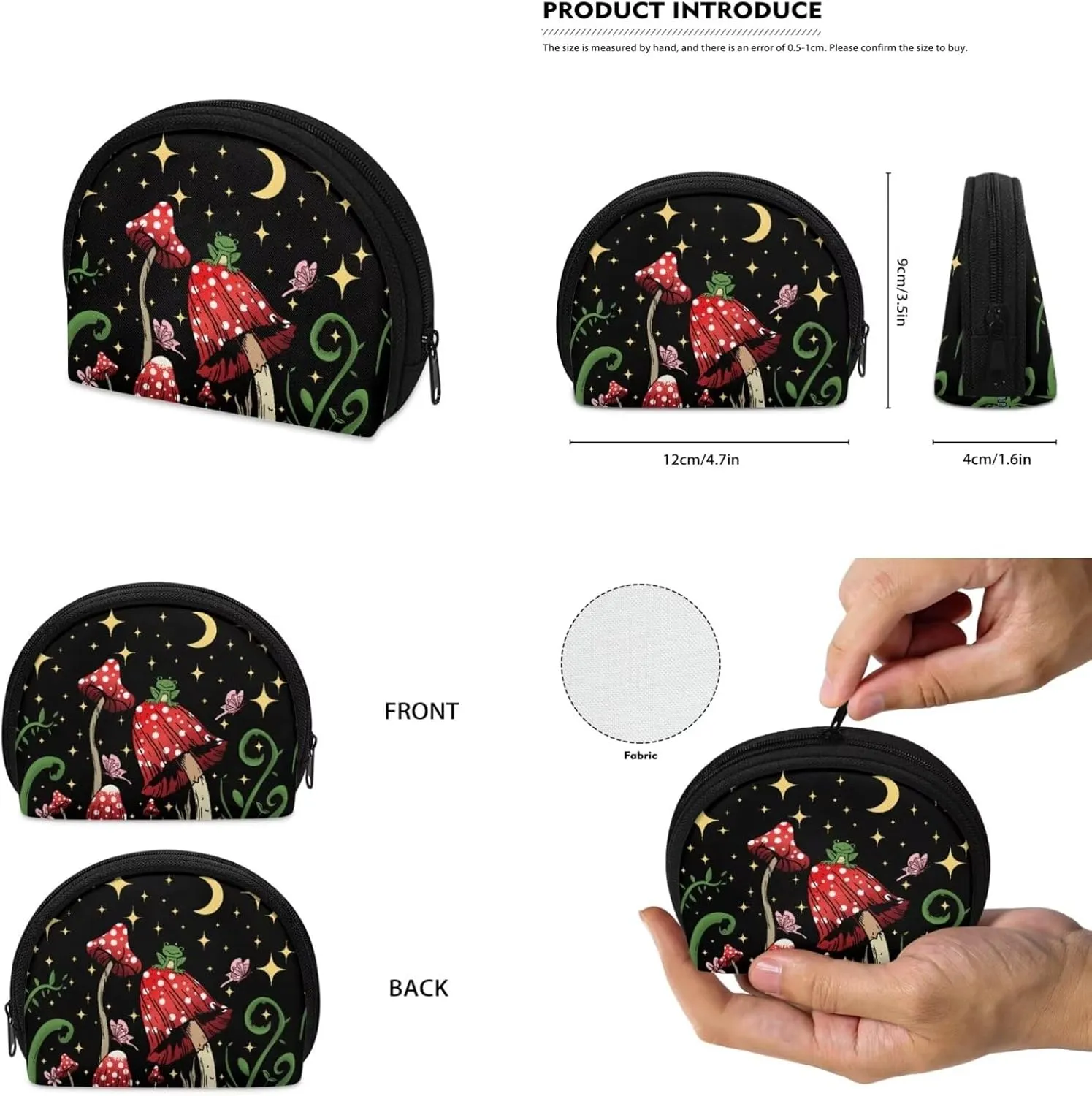ZOUTAIRONG Butterfly Mushroom Purse Mini Backpack for Women Teen Girls Purse and Wallet Set Small Shoulder Bags Leather Travel Pouch Handbags Totes Moon Night Star Frog